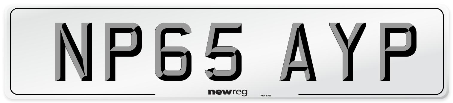 NP65 AYP Number Plate from New Reg